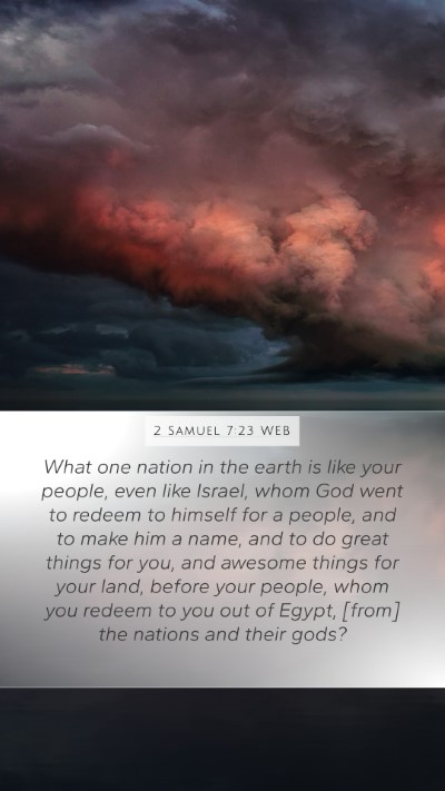 2 Samuel 7:23 WEB Bible Verse Image