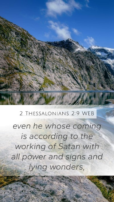 2 Thessalonians 2:9 WEB Bible Verse Image