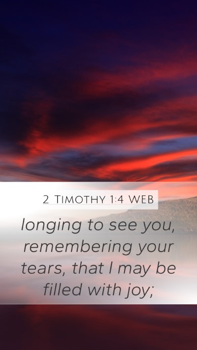 2 Timothy 1:4 WEB Bible Verse Image