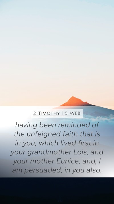 2 Timothy 1:5 WEB Bible Verse Image