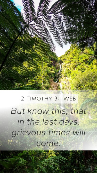 2 Timothy 3:1 WEB Bible Verse Image