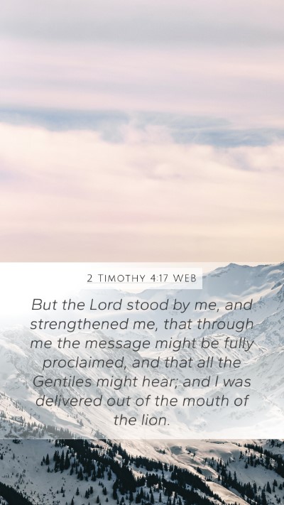 2 Timothy 4:17 WEB Bible Verse Image