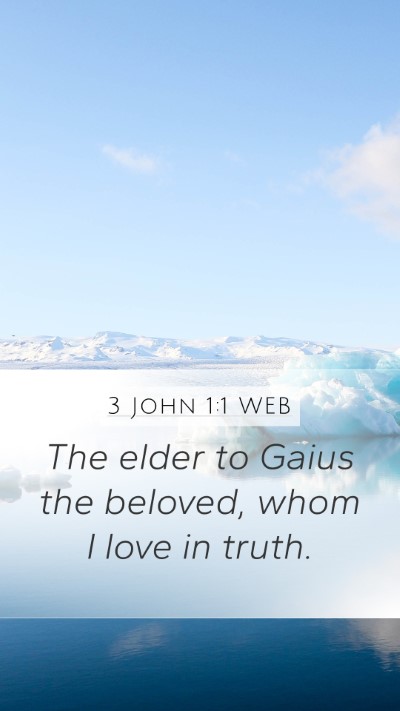 3 John 1:1 WEB Bible Verse Image