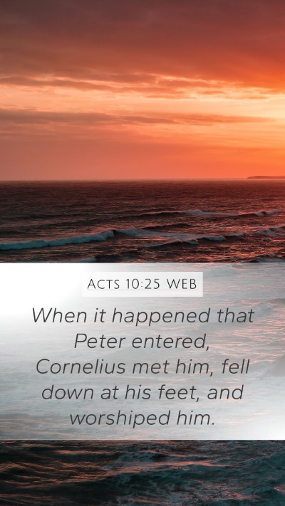 Acts 10:25 WEB Bible Verse Image