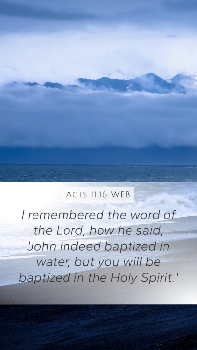 Acts 11:16 WEB Bible Verse Image