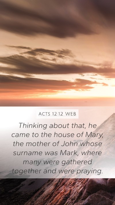 Acts 12:12 WEB Bible Verse Image