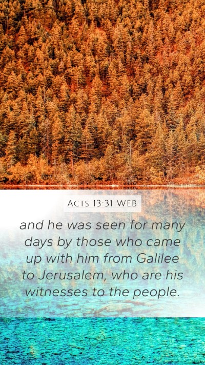 Acts 13:31 WEB Bible Verse Image