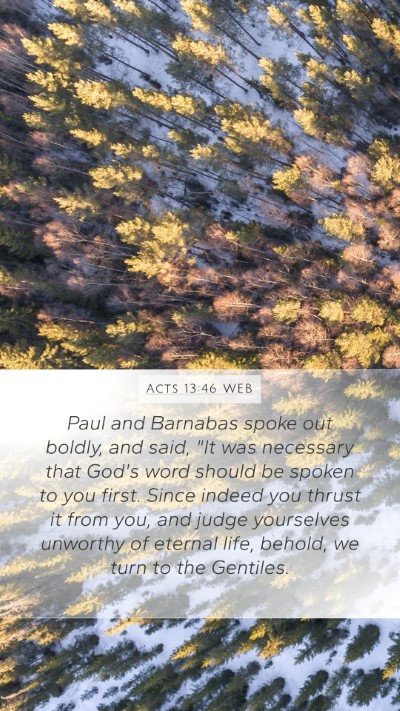 Acts 13:46 WEB Bible Verse Image