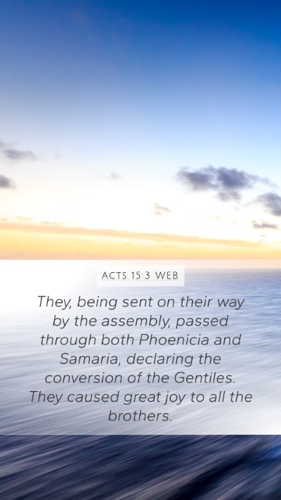 Acts 15:3 WEB Bible Verse Image