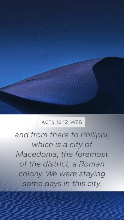 Acts 16:12 WEB Bible Verse Image