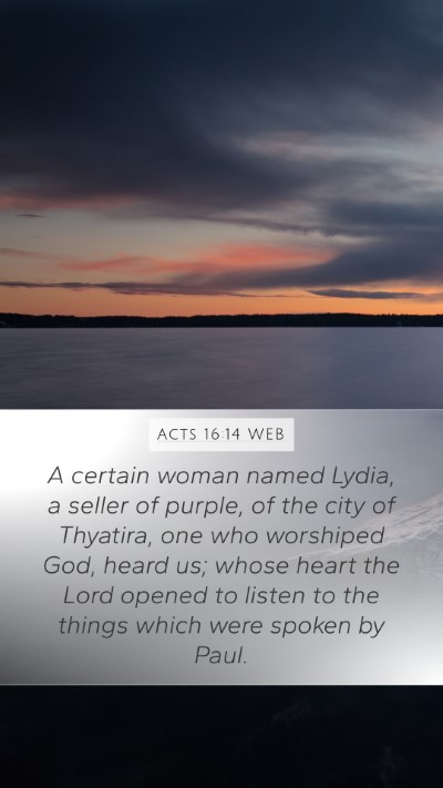 Acts 16:14 WEB Bible Verse Image
