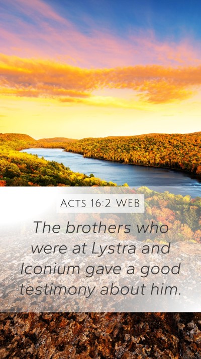 Acts 16:2 WEB Mobile Phone Wallpaper - The brothers who were at Lystra and Iconium gave - Mobile Bible Verse Wallpaper