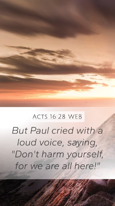Acts 16:28 WEB Mobile Phone Wallpaper - But Paul cried with a loud voice, saying, 