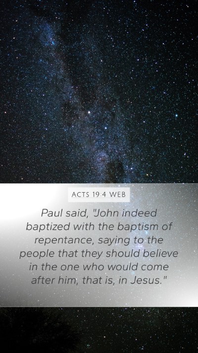 Acts 19:4 WEB Bible Verse Image