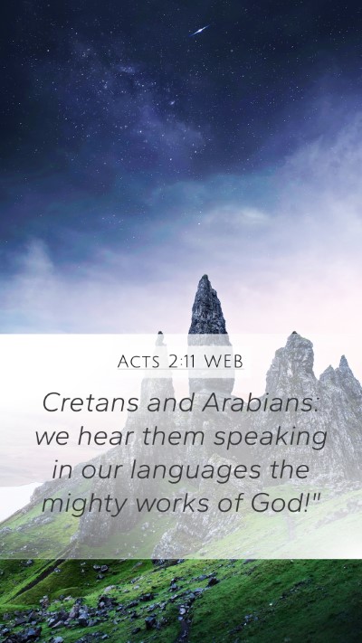 Acts 2:11 WEB Bible Verse Image