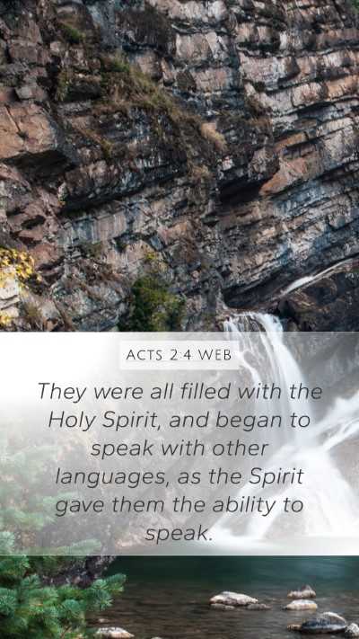 Acts 2:4 WEB Bible Verse Image
