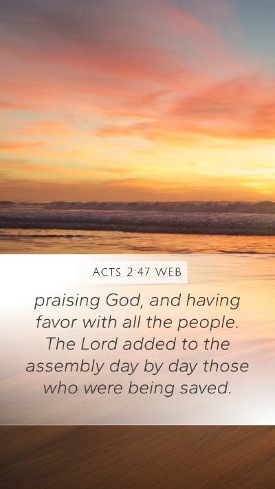 Acts 2:47 WEB Bible Verse Image