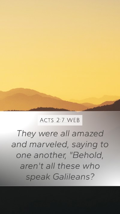 Acts 2:7 WEB Bible Verse Image