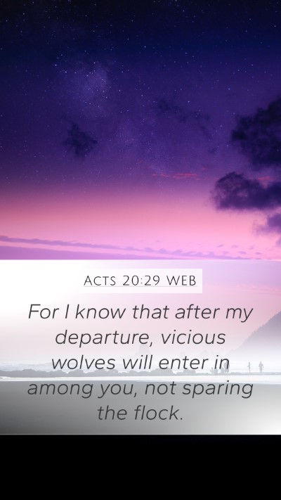 Acts 20:29 WEB Bible Verse Image