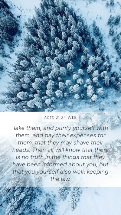 Acts 21:24 WEB Bible Verse Image