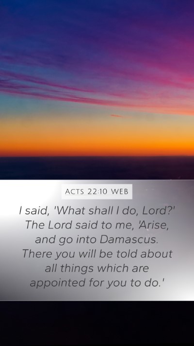 Acts 22:10 WEB Bible Verse Image