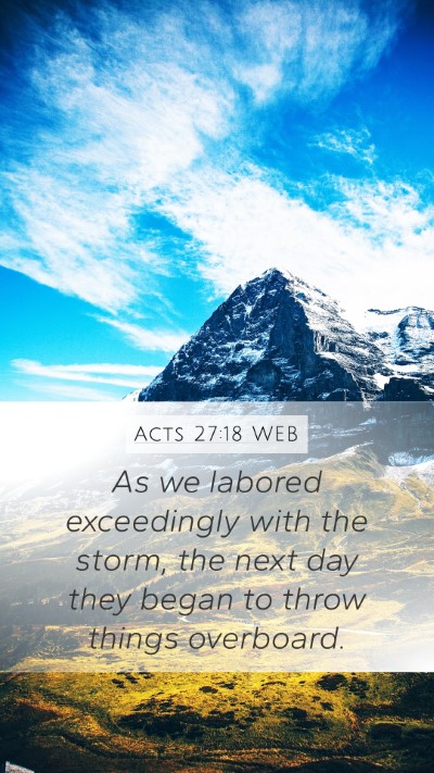 Acts 27:18 WEB Bible Verse Image