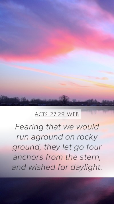 Acts 27:29 WEB Bible Verse Image