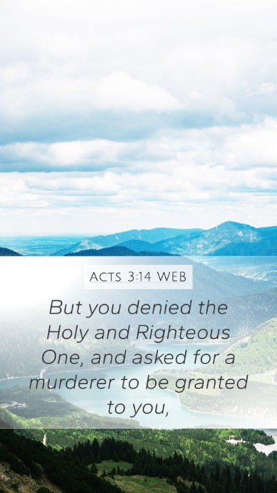 Acts 3:14 WEB Bible Verse Image