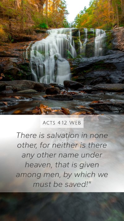 Acts 4:12 WEB Bible Verse Image