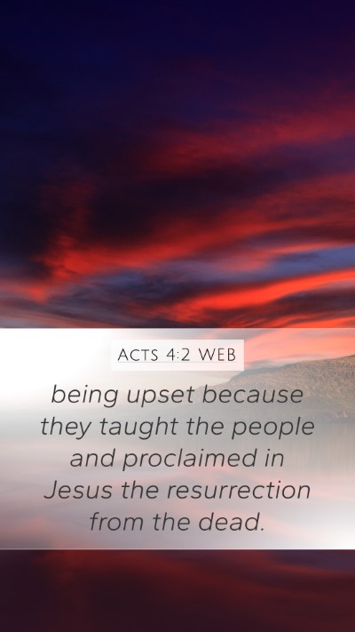 Acts 4:2 WEB Mobile Phone Wallpaper - being upset because they taught the people and - Mobile Bible Verse Wallpaper