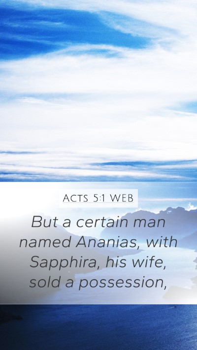 Acts 5:1 WEB Bible Verse Image