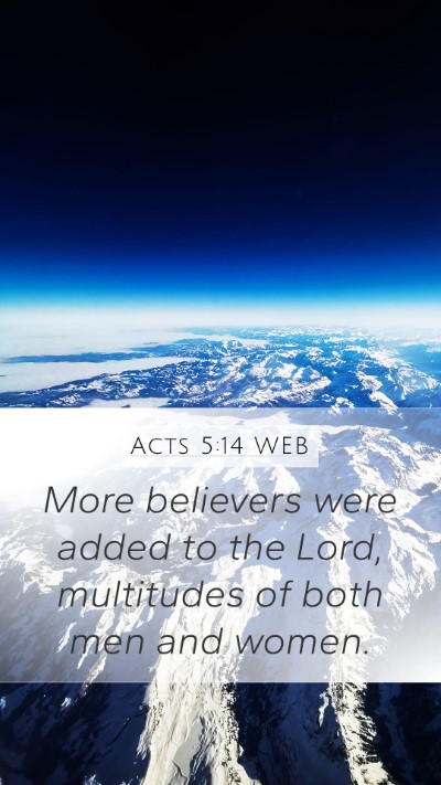 Acts 5:14 WEB Bible Verse Image
