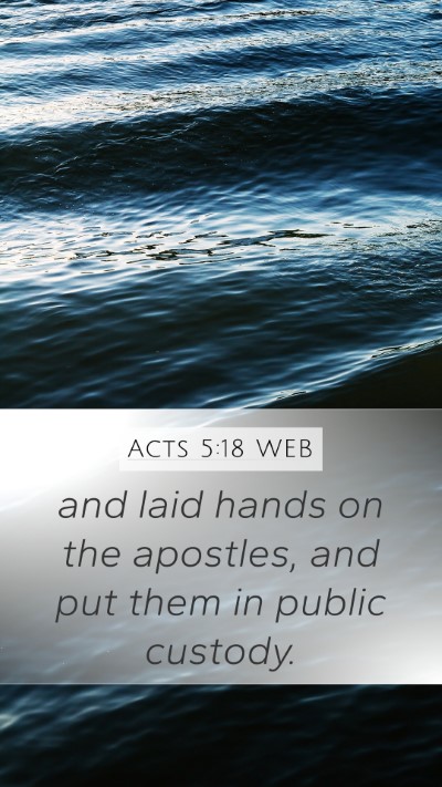 Acts 5:18 WEB Bible Verse Image