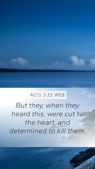 Acts 5:33 WEB Bible Verse Image