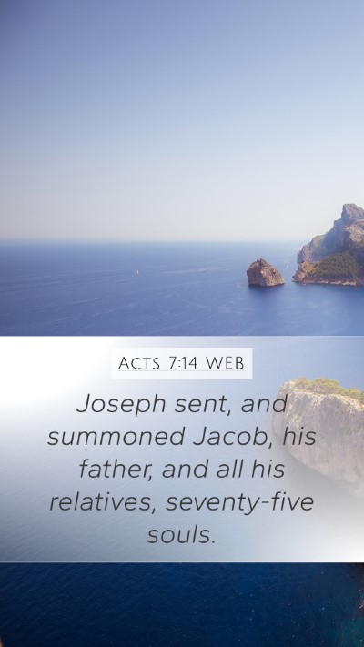 Acts 7:14 WEB Bible Verse Image