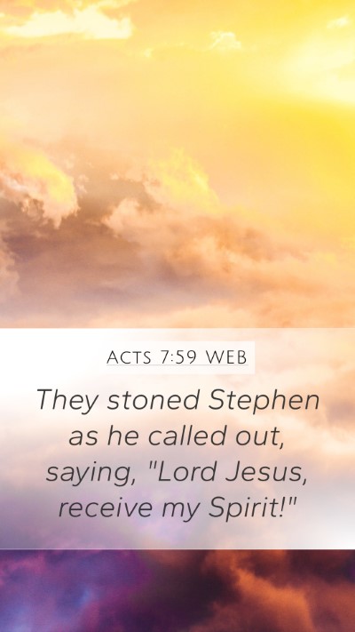 Acts 7:59 WEB Bible Verse Image