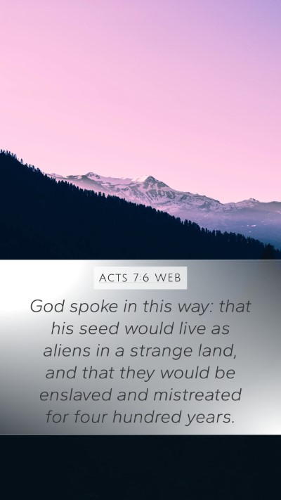Acts 7:6 WEB Bible Verse Image