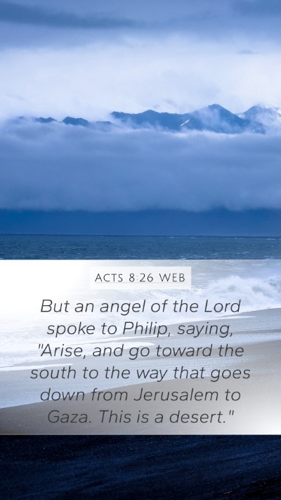 Acts 8:26 WEB Bible Verse Image
