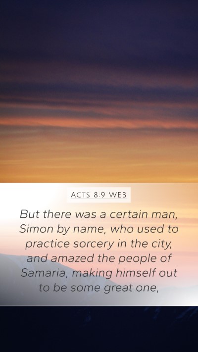 Acts 8:9 WEB Bible Verse Image