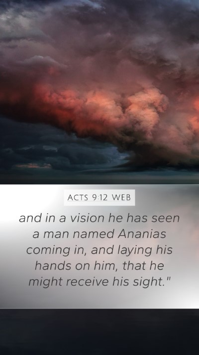Acts 9:12 WEB Mobile Phone Wallpaper - and in a vision he has seen a man named Ananias - Mobile Bible Verse Wallpaper