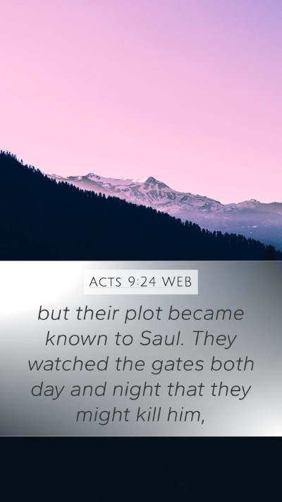 Acts 9:24 WEB Bible Verse Image
