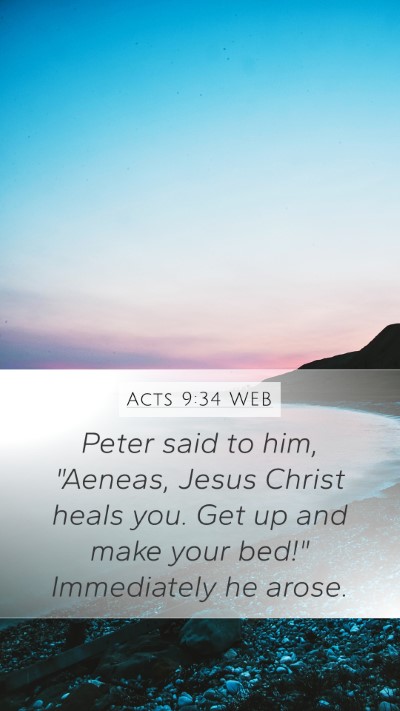 Acts 9:34 WEB Bible Verse Image