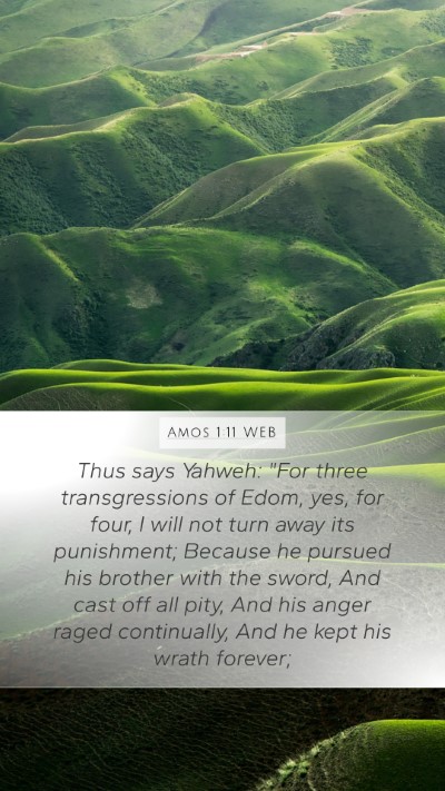 Amos 1:11 WEB Bible Verse Image