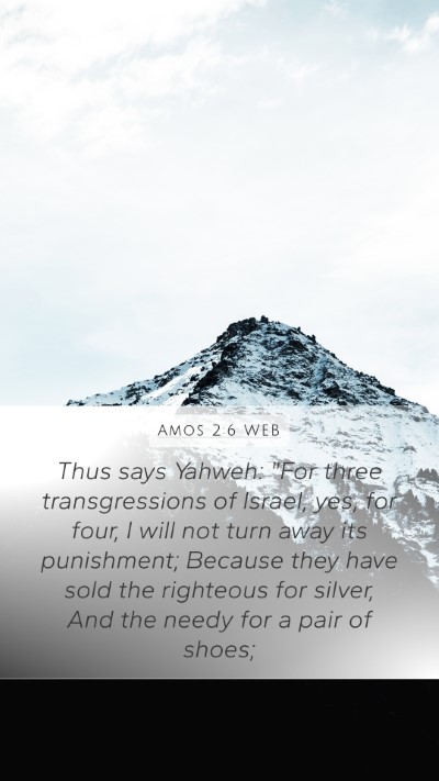 Amos 2:6 WEB Bible Verse Image
