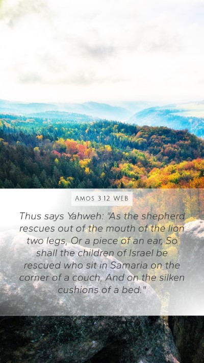Amos 3:12 WEB Bible Verse Image