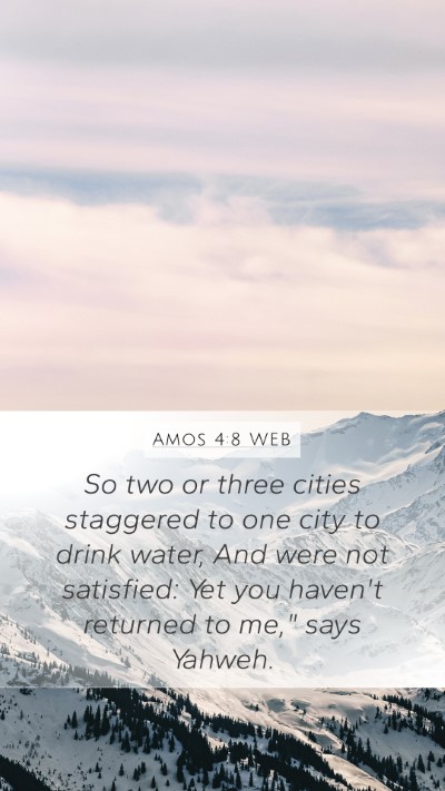 Amos 4:8 WEB Bible Verse Image