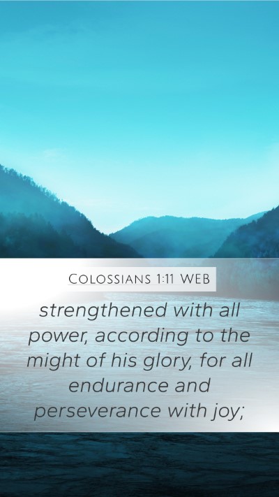 Colossians 1:11 WEB Bible Verse Image