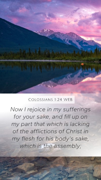 Colossians 1:24 WEB Bible Verse Image