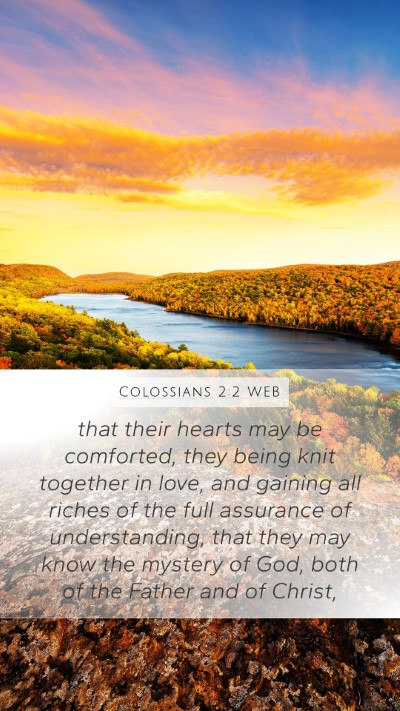 Colossians 2:2 WEB Bible Verse Image