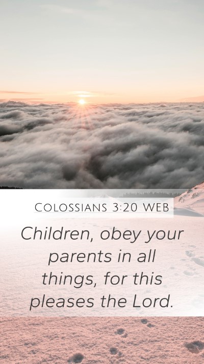 Colossians 3:20 WEB Bible Verse Image